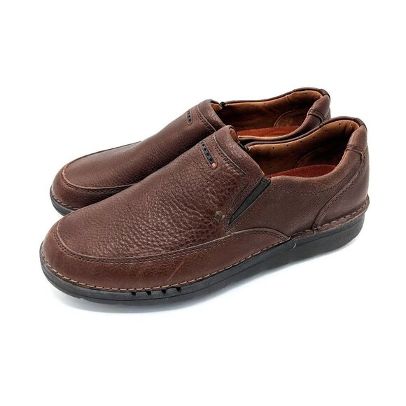 Clarks UNnature Easy Brown Leather Slip-On Shoe 12 main image 4